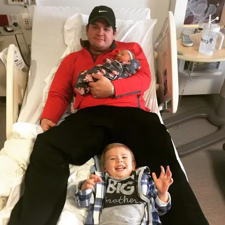 An early family moment at the hospital.