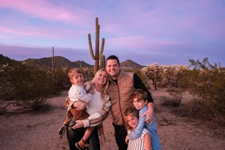All five of us under an Arizona sky.