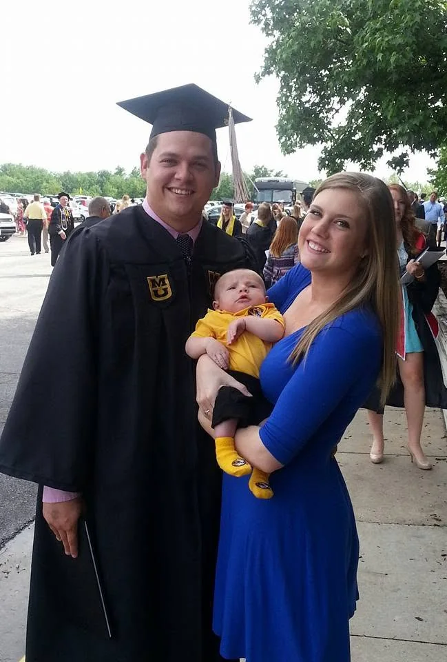 Graduation day with Haley and our baby.