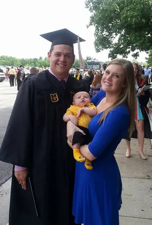 Graduation day with Haley and our baby.